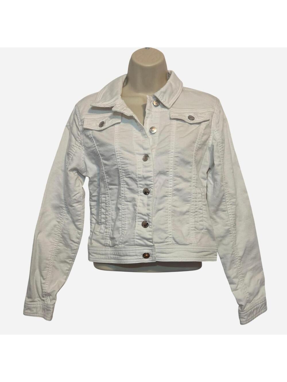 White Justice denim jacket Sz 14/16
